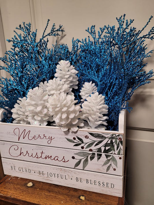 Frosted Pinecones Basket