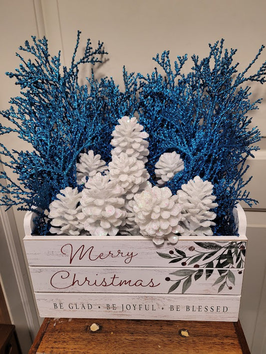 Frosted Pinecones Basket